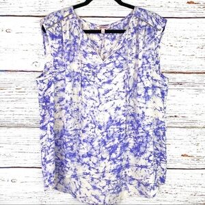 Juicy Couture tie dye split v neck sleeveless top